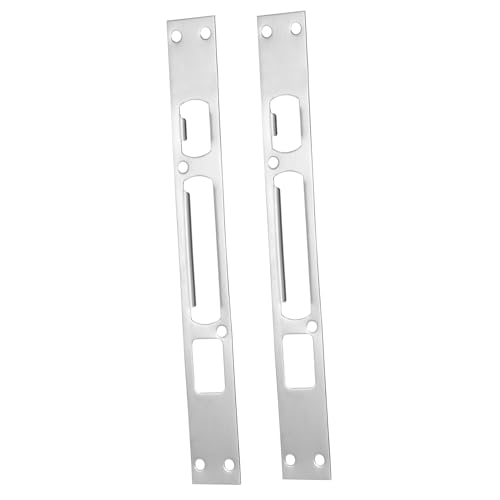 VILLCASE 9 Ensembles Plaque De Renfort Pour Pêne Dormant Plaque De Grève Gâches Pour Portes Extérieures Grève De Haute Sécurité Gâche De Porte Longue Acier Inoxydable 2 Pièces * 9