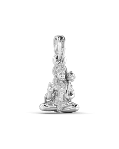 Pendentif Lord Hanuman argent sterling 925 avec chaîne collier argent homme femme 8,9 g