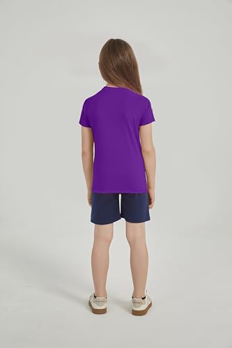 Image of 5-14Y Boys Girls Rash Guard UPF 50+ Short Sleeve Kids Neon Swim Shirts