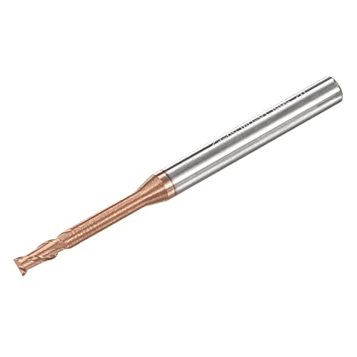 Image of uxcell Square Nose End Mill, 2.5mm Solid Carbide AlTiSin Coated Long Reach CNC Router Bits 2 Flutes Milling Cutter with Extended Neck, 18mm Cutting Length 4mm Shank