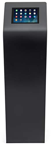 Image of Displays2go Locking Tablet Floor Stand, Steel Construction - Black (IPGRAND9BK)