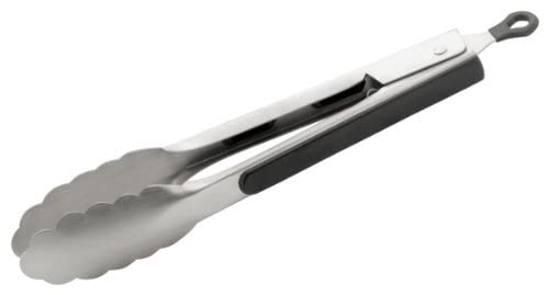 Judge Kitchen Stainless Steel Satin Tongs, 23cm, Soft Grip Handle, Dishwasher Safe, Silver