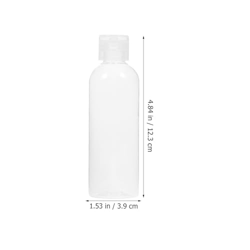 TOVINANNA Botellas de Viaje Transparentes de Plástico Pet 100 Ml, Set de 10 Envases Rellenables Tapa Abatible Antigoteo, para Champú, Loción y Gel de Baño, Ideales para Viajes y Cuidado