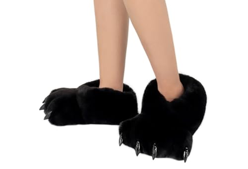QinRuan Monster Paw Slippers, Fuzzy Animal Claw Comfortable Warm Plush Bear Paw Shoes2