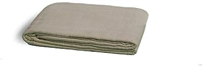 PARIGIANI 180x270 Coperta in Cotone Color Ecrù, Motivo a Quadri - Square