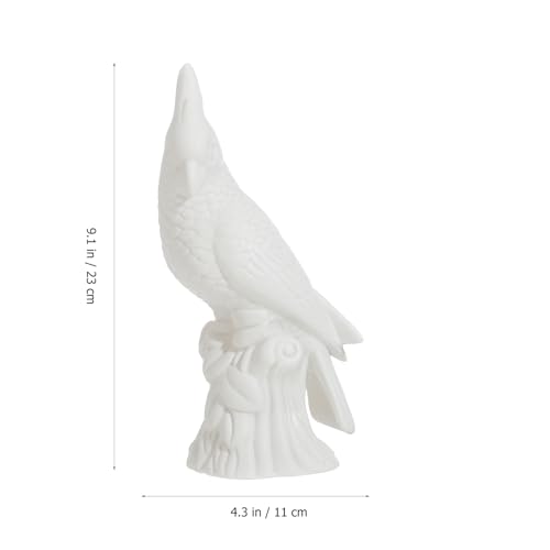 Besportble B10820B04A50 Collectible Animal Art Unpainted Ceramic Parrot Figurine Sculpture Porcelain Statue Table Decor Ornaments thumb #7