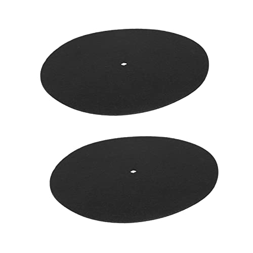 VILLCASE 2Pcs Turntable Slipmat Vinyl Record Protective Mat Slip Design for Phonograph Prevents Vibration Scratching for Home Use