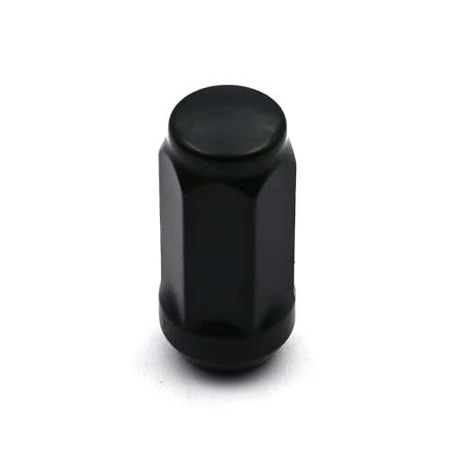 Image of 24pcs M14X1.5 Black Wheel Lug Nuts, 3 /4 inch Hex 1.9inch Tall Conical Seat Close End Bulge Acorn Lug Nuts