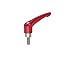 Kipp 06461-30827X40 Zinc Adjustable Handle with M8 External Thread, Modern Design Style, Stainless Steel Components, Metric, Ruby Red Powder-Coated Finish, 40 mm Screw Length, Size 3