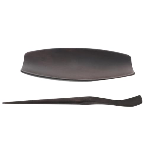 Cabilock 1set Sandalwood Tea Leaf Spoon Essential Kung Fu Tea Ceremony Utensil Tool for Loose Coffee Beans Creative Storage Holder Unique Home Decor