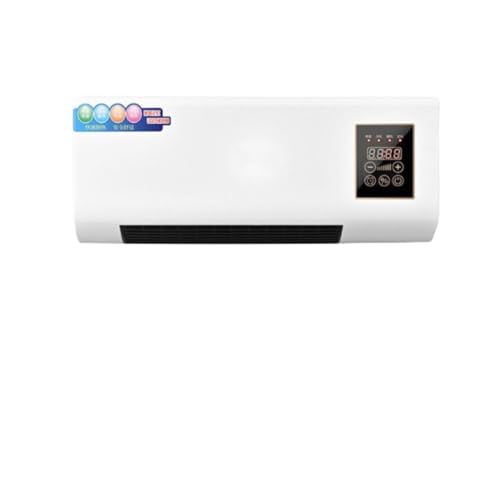 Yubbuio冷暖房 家庭用モバイル小型冷却ファン 壁掛け電気ヒーター 自然風/温風機能 除湿機能 タイマー 低騒音小型冷却ファン 移動式、操作簡単、設置不要 家庭用冷暖房ファン リモコン付き 壁掛け電気ヒーター 夏・冬兼用タイプ (ホワイト)