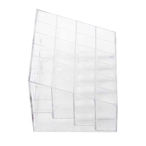 Tbest Boîte de rangement transparente pour vernis à ongles, maquillage, rouge à lèvres, présentoir à 24 compartiments pour magasin de cosmétiques en...