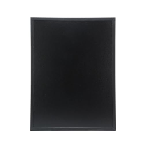 SECURIT - Pizarra de Pared 'Woody' + Rotulador de Tiza Líquida - Pizarra Doble Cara - Marco en Madera Lacada - 60 x 80 cm - Negro