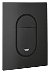GROHE Arena Cosmopolitan S Flush Plate for Concealed Cisterns (Dual Flush or Start-and-Stop Actuation for Pneumatic Drop Valve AV1, Water Saving, Vertical Fit), Size 130x172mm, Phantom Black, 37624KF0