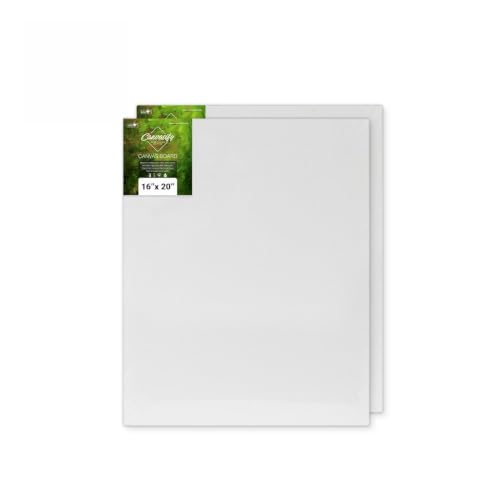 Image of Canvasify White Gesso Primed Canvas Board for Acrylic and Oil Colour Painting | Media for Artists and Students | 16 X 20 Inch Pack of 2