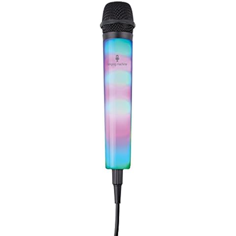 Singing Machine Wired Microphone with LED Flashing Lights & 3 Metre Cord Cover