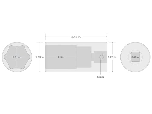 Image of TEKTON 3 /8 Inch Drive x 23 mm Deep 6-Point Impact Socket | SID13123