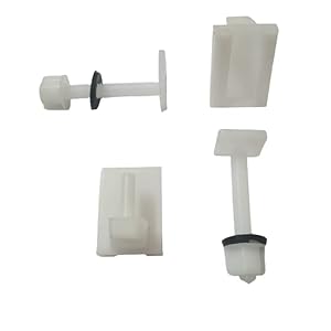 Elegant Casa Western Toilet Seat Cover Screw, Nuts and Washers Hinges Kit Clamp Plastic White Colour 1 Pair Set Size 80mm/EC