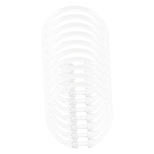 ABOOFAN 1set Clear Curtain Hanging Rings Flexible Shower Curtain Hooks for Easy Installation Material 10pcs