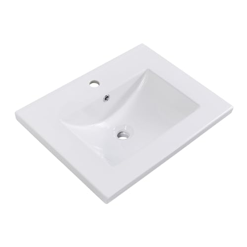 Mueble de baño gris claro de 60 cm con lavabo Ceic para espacios pequeños 8