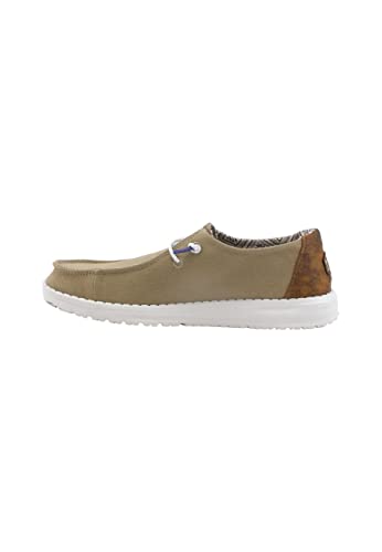 Image of HEYDUDE Women's Wendy Knit II Slip On Shoe, Desert Rose Size 10 | Lightweight Casual Loafer with Elastic Laces & Removable EVA Insole