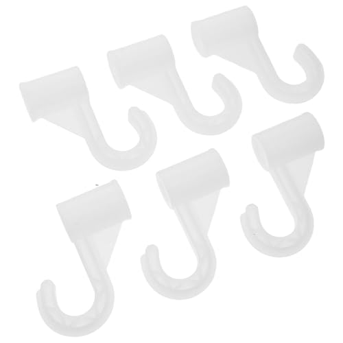 Sewroro Lot de 6 Crochets de 19 MM Blancs pour Tringle à Vêtements Supports Universels pour Armoire en Tissu Accessoires de Rangement Pratiques pour Chambre et Placard
