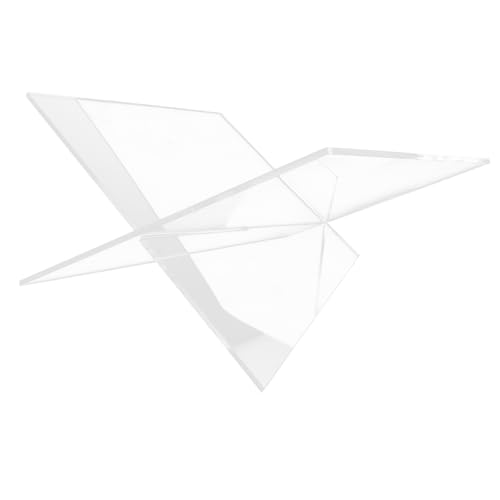 PRETYZOOM Elegant Acrylic Bookshelf X-Shaped Book Bracket Stable Reading Stand for Office and Home