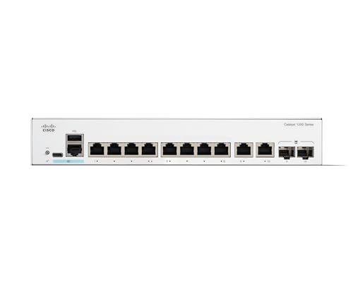 Image of Cisco Catalyst 1200-8T-E-2G Smart Switch, 8 Port GE, Ext PS, 2x1GE Combo, Limited Lifetime Protection (C1200-8T-E-2G)