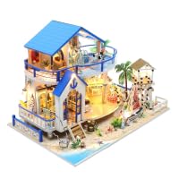2020 New DIY Double-storied Garden House Wooden Miniature 1:24 Scale Dollhouse Scene Architectural Model Kits with dust Cover and LED Light Architecture Craft kit(Chinese Garden House)