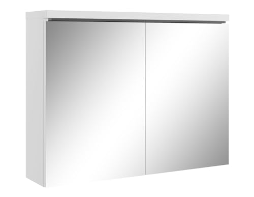 Badplaats Spiegelschrank Paso 80 x 60 cm Weiß - Badezimmerschrank mit Spiegel und 2 Türen