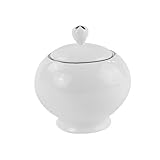 JYBNBBE Zuckerdose Reinweiße Zuckerdose mit Deckel Eine einfache Zuckerdose aus Keramik Zuckerdose mit Rand Kaffeehilfen Geeignet Bonbongläser