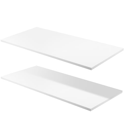 Menkxi Cabinet Shelf White Floating Shelves Wood Shelves for Wall Wooden Storage Display Shelf Board for Bathroom Bedroom Kitchen Garage, 5/8 Inch Thick(30 x 14 Inch,2 Pcs)