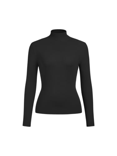 CIDER Women’s Mock Turtleneck Tops Long Sleeve High Neck Knit Solid T Shirts Sweaters