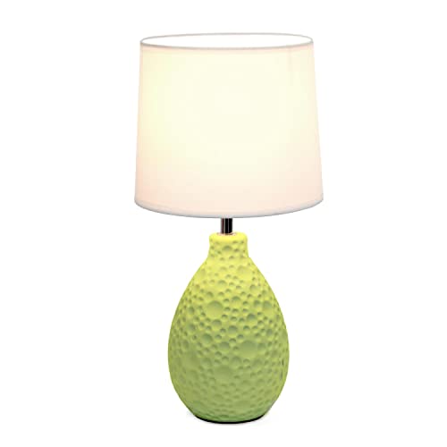 Simple Designs Home Lt2003-Grn Textured Stucco Ceramic Oval Table Lamp, Green, 7.09 X 7.09 X 14.17 #TOP1