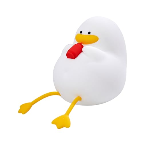 Lámpara de noche de silicona con luz cálida y diseño pato miniatura 1