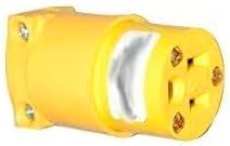Heavy Duty Vacuum 3 Prong Yellow Female Plug works with Commercial # 32-5634-05