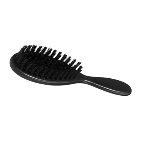DECOMELODY Cepillo de cabeza de aceite para hombre suave cepillos para extensiones de cabello cepillo de bigote rizo tienda de cepillo de peluquero cepillos de peluquero nylon Black