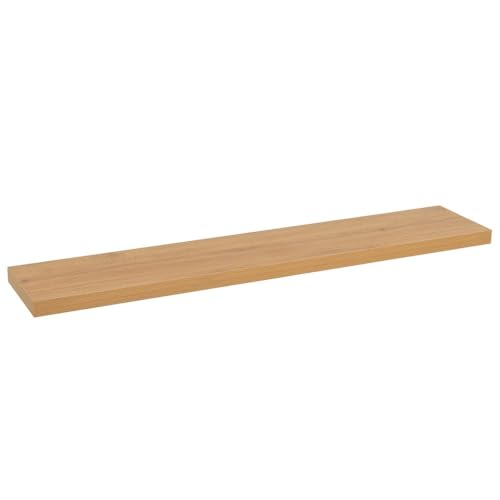 LOLAhome - Balda Flotante para Pared de Madera Color Roble de 120x23,5 cm, Estantería de Pared Resistente y Decorativa sin Agujeros Visibles para Salón, Cocina, Oficina o Dormitorio