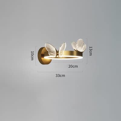 Gold Ring Acrylic Butterfly Led Wall Lamp Compatible with Bedchamber Bedside Corridor Dining Room Sconce Home Deco Fixtures