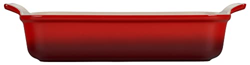 Le Creuset Stoneware Heritage Rectangular Dish, 4 Qt. (12" X 9"), Cerise #TOP1