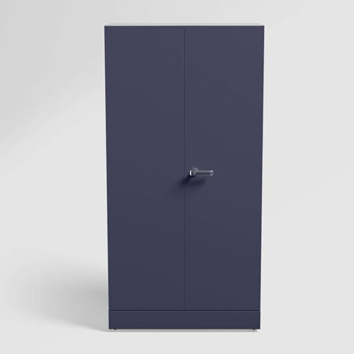 Image of Interio by Godrej Almirah Auraline Men Premium 2-Door Steel Almirah, Cupboard for Clothes (Textured Navy Blue), 1-Year Warranty, 2 Shelves, 1 Locker, 2 Drawers