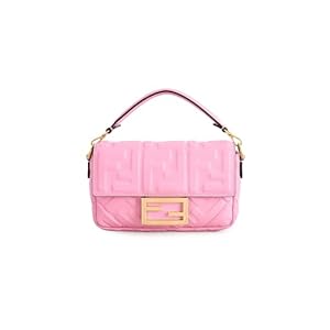 Fendi Women’s Pre-Loved Pink Embossed Baguette Crossbody Mini Bag