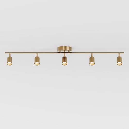 VidaLite Shura projecteur 5 lumières laiton brossé, ampoules LED, 4 pi