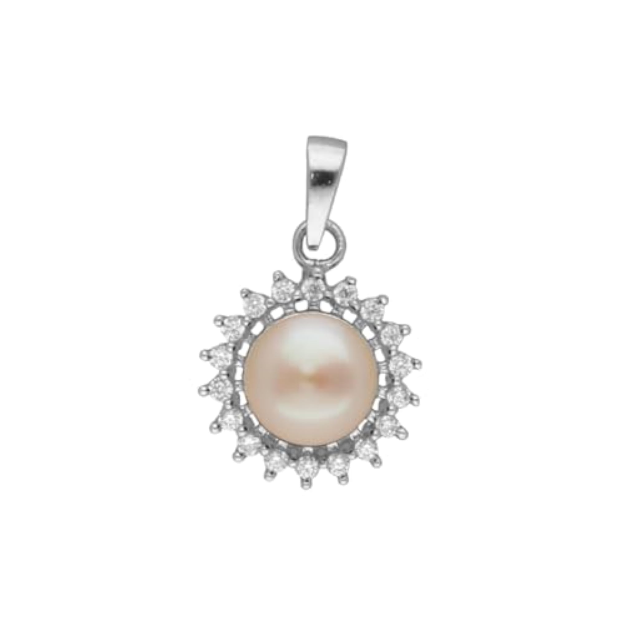 Women's 92.5 Silver Square Designer Pearl Pendant, Gift