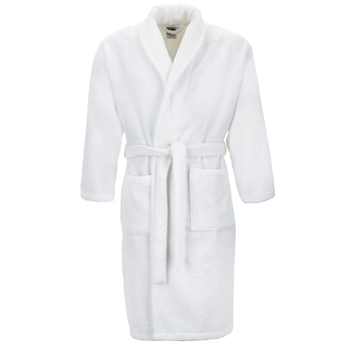 Burrito Blanco | Albornoz liso color Blanco 50 | Talla M (+ medidas disponibles) | Albornoz de baño | Albornoz de rizo algodón