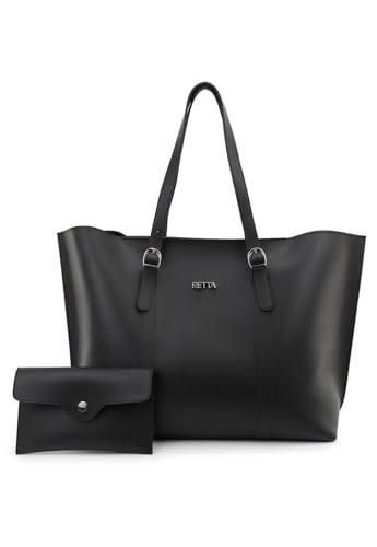 Bolsa Feminina Sacola Com Fivela Fecho de Zipper Grande Retta (PRETA)