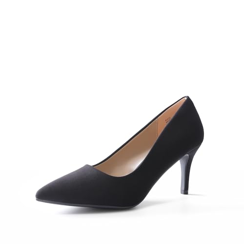DREAM PAIRS Women's High Stiletto Heels Closed Pointed Toe Dress Pumps Shoes for Wedding Work Office Business, 3 Inches,Size 9,Black/Suede,KUCCI