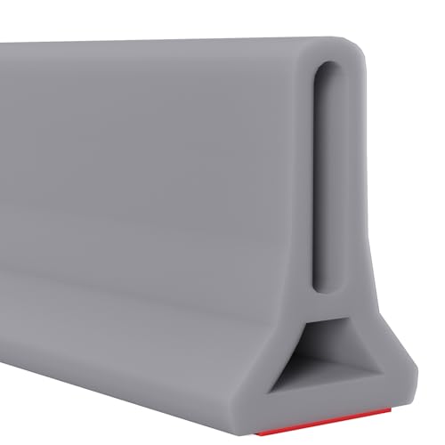 3ft/5ft/6ft/8ft/10ft Collapsible Shower Threshold Water Dam Water Barrier for Shower and Water Stopper Keeps Water Inside Water Threshold for Wet and Dry Separation (10ft, Gray)
