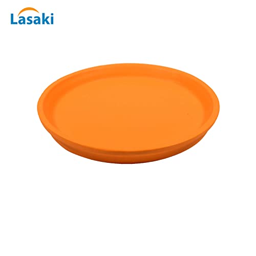 Image of Lasaki Round Ceramic Trays (Plates Saucers) for Pots, planters, Flower, Succulent(Set of 2,Lily,4 inch) R4(Plants not Included)