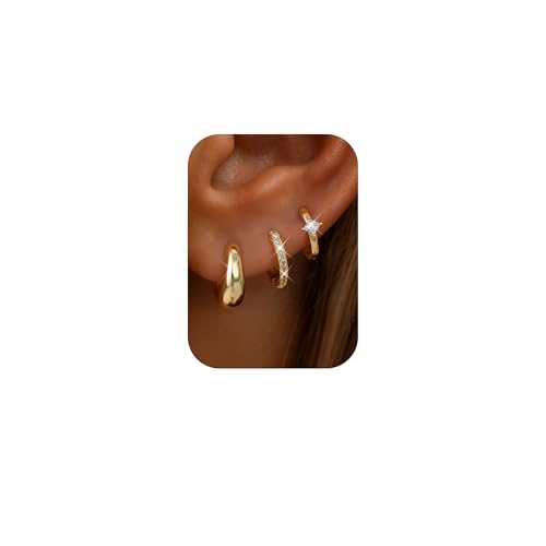 Boucles d'oreilles créoles femme or 14 carats acier inoxydable pour piercings multiples légères
